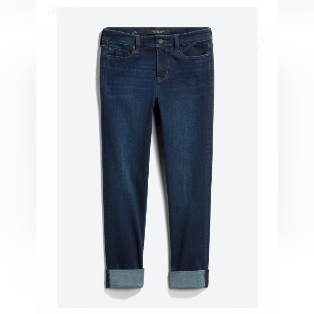 LiverpoolCharlie Crop Wide Rolled Cuff Jean